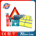 Kit de seguridad de emergencia usado / kit de herramienta de emergencia con triángulo de advertencia